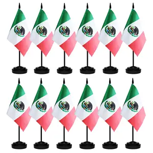 Bendera meja poliester sublimasi Meksiko kualitas tinggi untuk dekorasi meja kantor