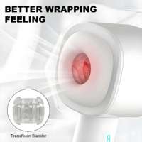 Herren Freihändiger Strap-On mit Reibungs-Teleskopfunktion, 100% Wasserdichtes TPE, Pocket Cat SM Sexspielzeug, Beheizt, USB-betrieben, zur Masturbation