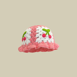 2025 moda ahuecado panameño sombrero de flores de ganchillo para mujer sombrero de pescador de punto Doudou Dou sombrero - Product Image 2