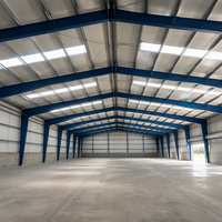 Structure en acier préfabriquée à portique double pente pour entrepôt, bâtiment métallique à travée unique pour stockage, directement de l'usine