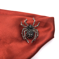 High Quality Metal Black Crystal Spider Brooch Custom Pearl Faberge Spider  Women Brooches For Halloween Gift