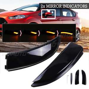 ไฟเลี้ยวแบบไหล 2x LED สำหรับกระจกมองข้าง ไฟเลี้ยวแบบไดนามิกสำหรับ Ford Fiesta Mk7 08-17 Mk8 19+ - Product Image 1
