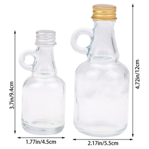Decantador de Whisky de Vidrio Transparente Vacío de 50 ml y 100 ml con Tapas de Aluminio, Mini Contenedor de Alcohol, Botella de Vidrio para Licores y Bebidas - Product Image 3