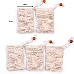 5 Stück Großhandel Peeling Bambus Baumwolle Jute Schaum Sisal Seifen tasche