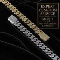 Bracelet cubain personnalisé en laiton écologique avec zircon 5A, bijoux hip-hop, moissanite, longueur personnalisable, bracelet hip-hop bling
