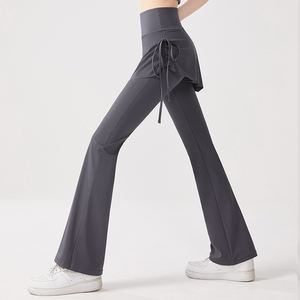 <span class=keywords><strong>Pantalones</strong></span> Deportivos de Yoga para Niñas, Cintura Alta, Elásticos, Casuales, Holgados, Cómodos, con Falda - Product Image 6