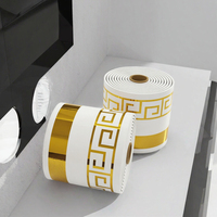 Bande de protection auto-adhésive moderne et imperméable pour plinthes, motif géométrique flexible, pour cuisine, chambre et salle de bain