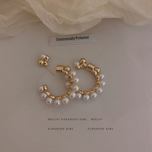 Boucles d'oreilles en argent plaqué or, super élégantes, avec fleur de perle, tendance et stylées, luxe léger, haut de gamme - Product Image 6