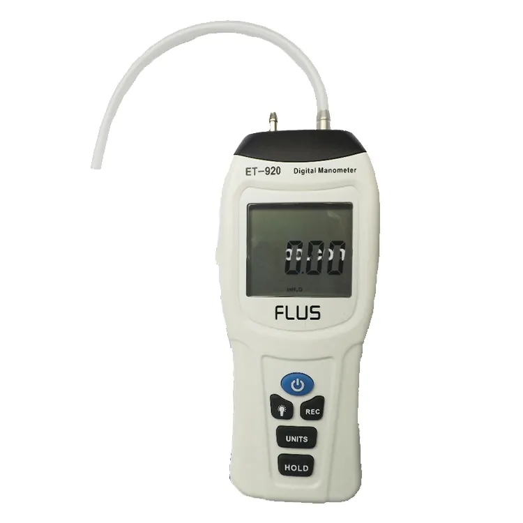 Flus ET-920-Manómetro de presión diferencial de aire portátil, Manómetro Digital