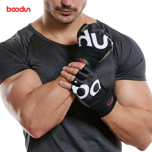 Breathable Gym Gloves with <b>Long</b> Wrist Strap Anti <b>Slip</b> Half Finger Weightlifting Gloves - Product Image 1