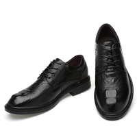 Chaussures habillées décontractées en cuir véritable pour hommes, à lacets, antidérapantes, respirantes, imprimés animaliers, grandes tailles, style britannique