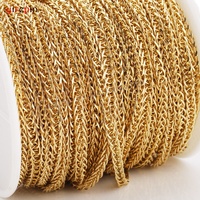 Vente en gros de chaînes tissées en or 18 carats découpées chaîne Chopin DIY bracelet collier pour hommes et femmes accessoires de bijouterie