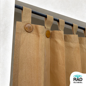 Rideau d'extérieur imperméable 2-en-1 260 GSM, couleur Dune de Sable avec des tons beiges chauds et terreux pour une intimité confortable sur la terrasse et une protection contre les intempéries - Product Image 6