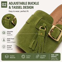 Sandales à enfiler en cuir véritable pour femmes, fabricant OEM ODM, logo personnalisé, pantoufles à marque privée