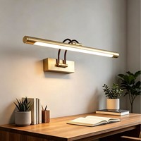 Lampe murale LED dorée rechargeable 4000 mAh pour salle de bain, luminaire mural dimmable pour miroir intérieur