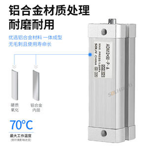 Cylindres pneumatiques compacts ADN12/16/20/25/32/40/50/63/80/100, petit type de connexion filetée - Product Image 5
