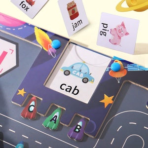 Juego de <span class=keywords><strong>Madera</strong></span> para Niños, Letras para Combinar, Ortografía, Laberinto Espacial, Entrenamiento de Colores, Juego Educativo de Letras para Niños, Juego de Estacionamiento de <span class=keywords><strong>Madera</strong></span> - Product Image 3