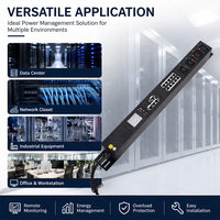 PDU intelligent pour rack avec contrôle à distance des ports individuels, alarme de seuil de surcharge et gestion cloud web