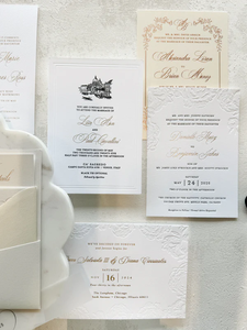 การ์ดเชิญงานแต่งงานพิมพ์นูนลาย<span class=keywords><strong>ดอกไม้</strong></span>บนกระดาษฝ้ายขายดี พร้อมการ์ดอวยพร - Product Image 1