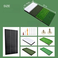 Tapis de golf 4 en 1 pour l'entraînement, simulant un bunker et un fairway, avec base en caoutchouc antidérapante et gazon artificiel durable