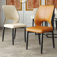 Chaise de Salle à Manger Luxe Italien Métal Moderne MDF Qualité Hôtelière Haut de Gamme pour Table à Manger Maison Tabouret à Dossier pour Salon Chambre