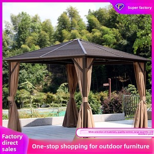 Gazebo Moderno Minimalista da Esterno, Padiglione Parasole per Cortile, Tenda da Giardino in Lega di <span class=keywords><strong>Alluminio</strong></span>, Gazebo a Quattro Lati, Piccola <span class=keywords><strong>Casetta</strong></span> in Legno - Product Image 3