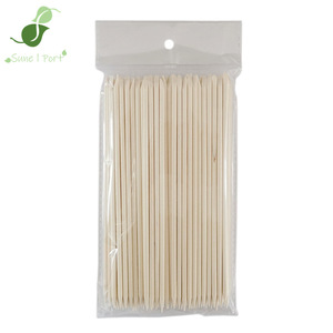 SunelPort Bâtonnets jetables en bois de bouleau pour nail art, 17,8 cm de long, 100 pièces par paquet, outil de pointillage double extrémité pour usage esthétique, modèle SP-304 - Product Image 1