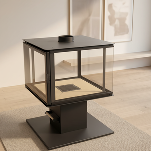 <span class=keywords><strong>Cheminée</strong></span> en acier personnalisable avec grande fenêtre d'observation, poêle à bois autonome - Product Image 2