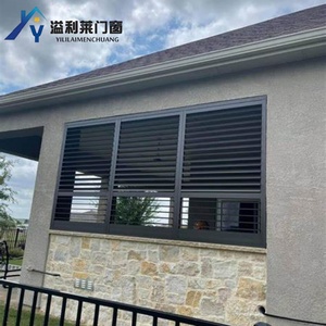 Pannelli di Recinzione <span class=keywords><strong>Scorrevoli</strong></span> a Feritoie Regolabili in Alluminio Effetto Legno per Esterni Persiane Frangisole all'Ingrosso - Product Image 5