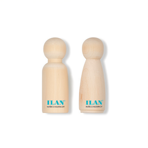 Set di 2 Bambole in Legno Ilan da 75mm per Artigianato Fai-da-Te - Product Image 1