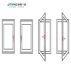 JYing 현대 스테인레스 스틸 알루미늄 여닫이 창 강철 프레임과 거실 단열을위한 방수 이중 창 - Product Image 1