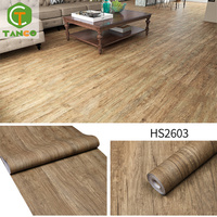 Papier peint autocollant de plancher en bois résistant à l'usure imperméable de vinyle de PVC pour le plancher