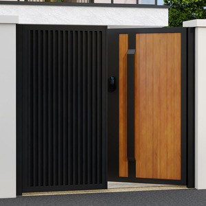 Porta da Giardino Moderna Antifurto in Lega di Alluminio e Ferro, Porta d'Ingresso in Acciaio Inox, Plastica e Legno, Singola o Doppia, Garanzia 1 Anno - Product Image 1