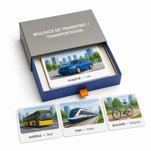 Carte Flash Educative Personalizzate per Famiglie con Posizioni Contrariene in Rumeno e Inglese, Carta Patinata da 350gsm, Laminazione Opaca, Rigide - Product Image 1