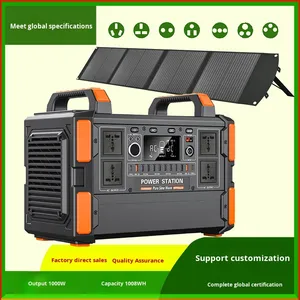 สถานีไฟฟ้าพกพา 1200W สำหรับการถ่ายทอดสด แคมป์ปิ้ง พลังงานแสงอาทิตย์ และรถบ้าน อินเวอร์เตอร์คลื่นไซน์บริสุทธิ์ 110-230V พร้อมตัวควบคุม MPPT และพอร์ตสำหรับรถบ้าน - Product Image 2
