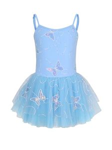 Vestido de Ballet para Niñas, Tutú Brillante con Mariposas, Ropa de Danza sin Mangas para Actuaciones y Prácticas en el Escenario - Product Image 4