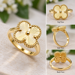 24K Gold Ring 5.30 Gram Handmade Fancy Tri Color Gold Ring for Women Wedding Function <b>Jewellery</b> Traditional Design - Product Image 5