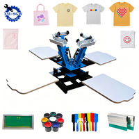 Máquina de Serigrafía Manual Rotativa SGW de 4 Estaciones y 4 Colores para Camisetas, Impresora de Serigrafía para Pequeñas Empresas