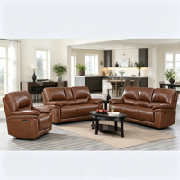 Ensemble de canapés inclinables électriques modernes pour salon, fauteuils inclinables électriques en cuir avec fonction zéro gravité pour villa et hôtel