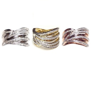 Dernier design, luxe classique, sertissage pavé, or blanc massif 18 carats, diamant véritable, bijoux fins, bague de fiançailles, demi-alliance éternité, mariage - Product Image 4