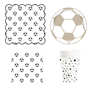 DAMAI - Vajilla Desechable para Fiestas Deportivas, Platos y Servilletas con Diseño de Balón de Fútbol, Decoración para Fiestas de Cumpleaños - Product Image 1