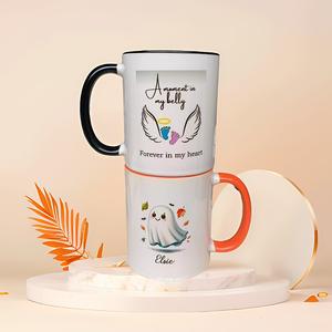 Tasse en céramique Starry Dream avec poignée, cadeau personnalisé, tasse à café et à thé en porcelaine blanche mate, durable, pour boissons chaudes - Product Image 5