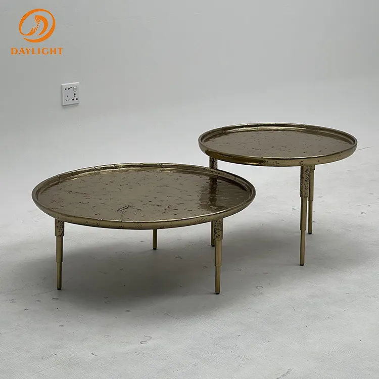 Mesa de café conjunto luxo moderno mesa de café sala mobília metal mesa
