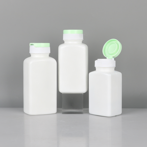 Flacon carré en plastique HDPE, bouchon à clapet bicolore, flacon vide pour comprimés, capsules, vitamines, compléments alimentaires, emballage pour produits de santé - Product Image 4