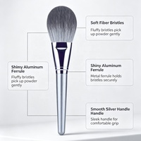 Ensemble de 14 pinceaux de maquillage en aluminium argenté, poils doux, ensemble complet pour poudre libre, fard à joues, fard à paupières, anticernes, logo personnalisé, vente en gros