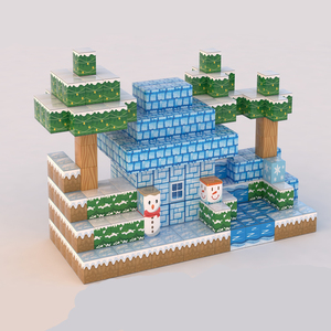 Cube carré <span class=keywords><strong>magnétique</strong></span> My World, bloc de construction <span class=keywords><strong>magnétique</strong></span> à assembler pour enfants, <span class=keywords><strong>puzzle</strong></span> pour enfants, bricolage - Product Image 2