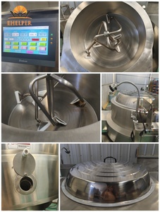 หม้อผสมแบบปรับเอียงได้ควบคุมด้วย PLC พร้อมเครื่องทำน้ำเย็น - หม้อปรุงอาหารแบบมีแจ็คเก็ตควบคุมอุณหภูมิอย่างแม่นยำสำหรับทำฮัมมุสและซอสตุ๋น - Product Image 5