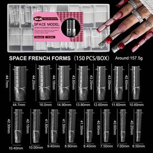 Moule en plastique PET pour nail art, pour espace négatif français, avec support sans papier, support de gabarit à échelle en forme d'escalier, emballage de base - Product Image 5