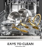 Batterie de cuisine moderne de luxe 6 pièces en acier inoxydable triplement en granit Casseroles à induction écologiques Casseroles Casseroles à gaz