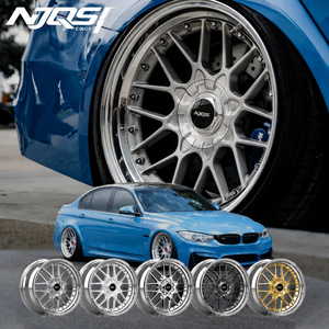 Jantes forgées NJQS personnalisées 5x120 <span class=keywords><strong>RS2</strong></span> à profil profond, finition argent brossé, 18 et 19 pouces, 2/3 pièces pour BMW F80 M3 Porsche - Product Image 1